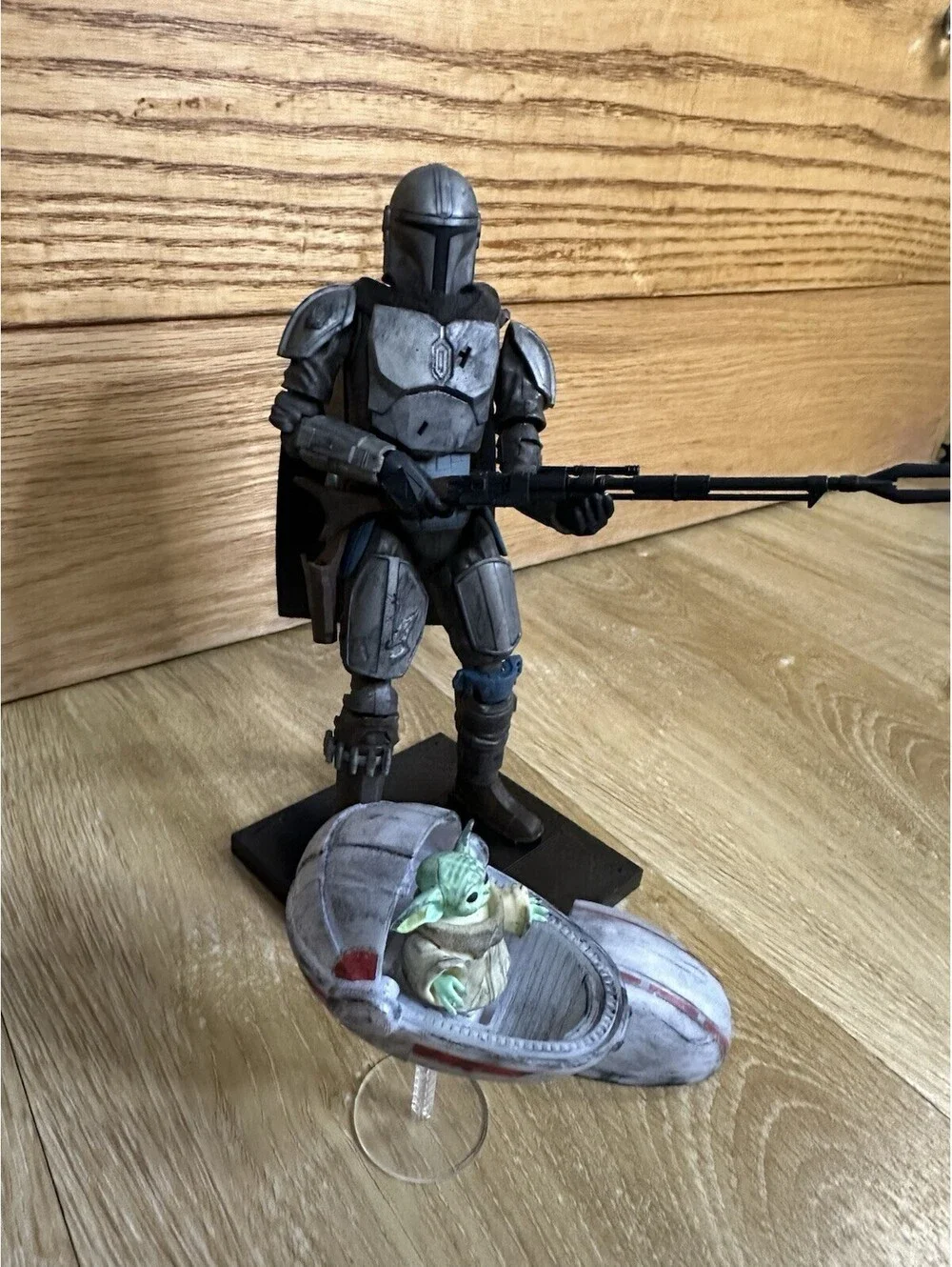STAR WARS The Mandalorian Baby Yoda WEATHERED BUILT Bandai Model Kit 1/12 Scale
